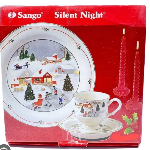 Sango Christmas Silent Night Dinnerware 3 Piece Place Setting New (set 3 of 3) - Picture 8 of 8